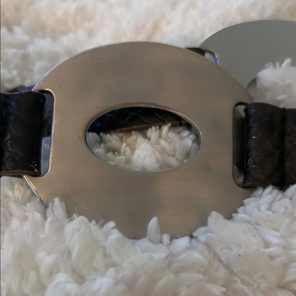 Silver, Green and Black Circle Link Belt